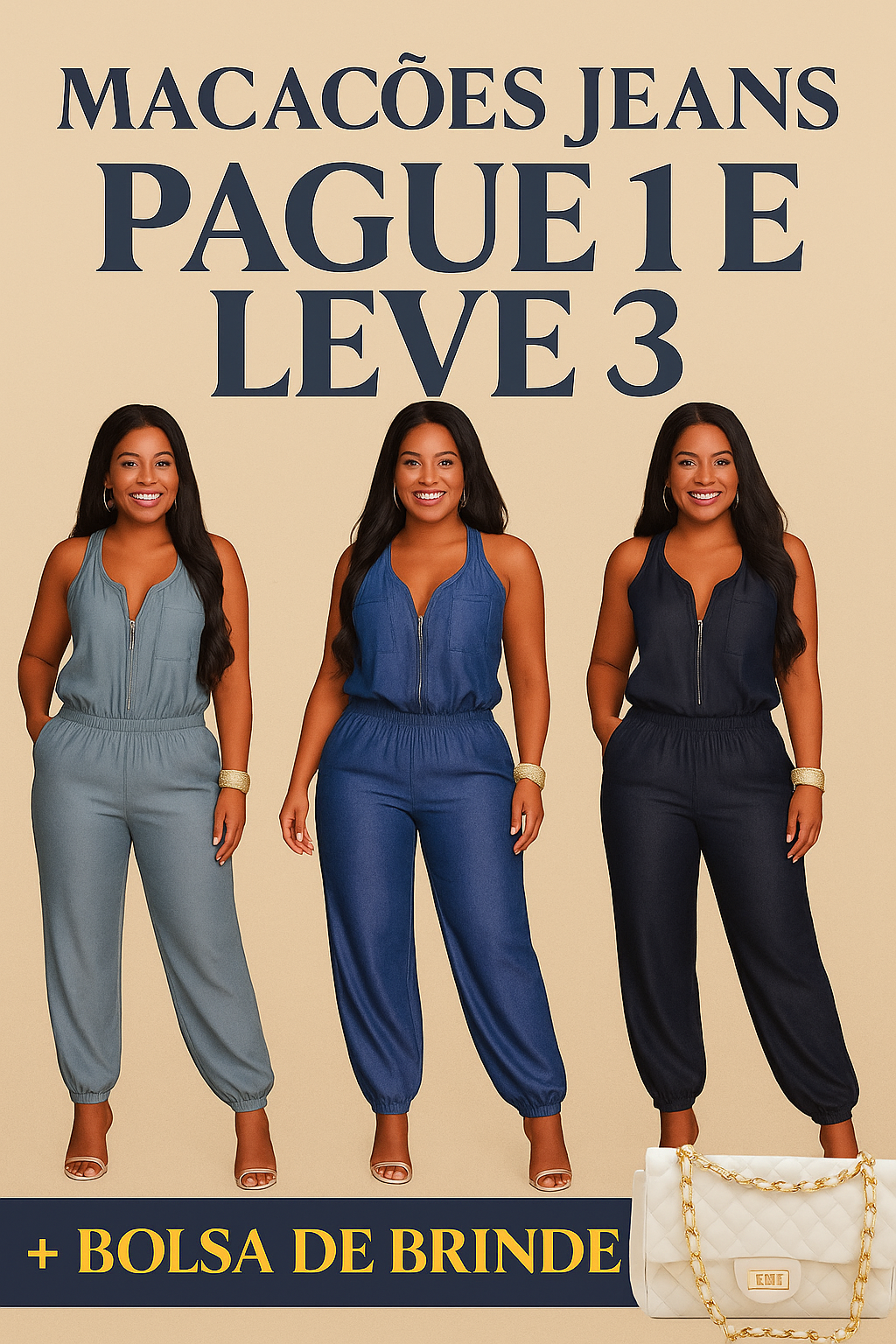 Macacão Jeans - Pague 1 e Leve 3